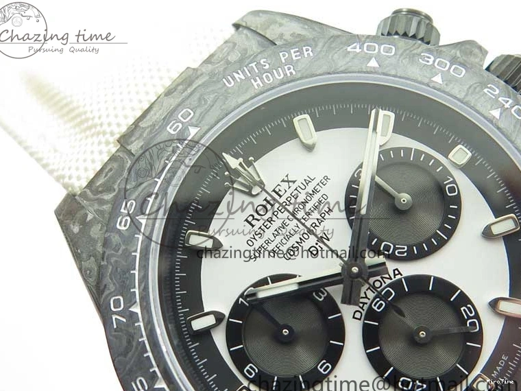 MiroTime 0215 WrinkleFree Daytona DIW Carbon Noob 1:1 Best Edition White Black Dial on Nylon Strap SA 2614